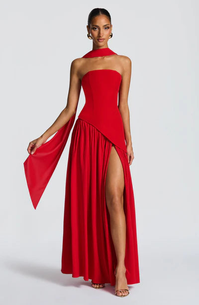 Modern Mya Strapless Long Dress | Elegant Evening Gown 15