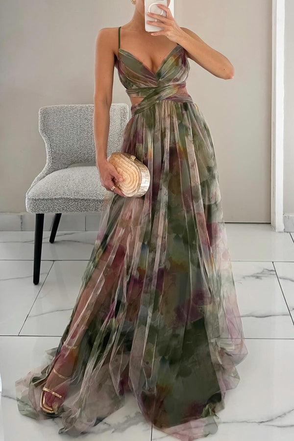 Multicolor V-Neck Maxi Dress | Women's Formal Dress 1