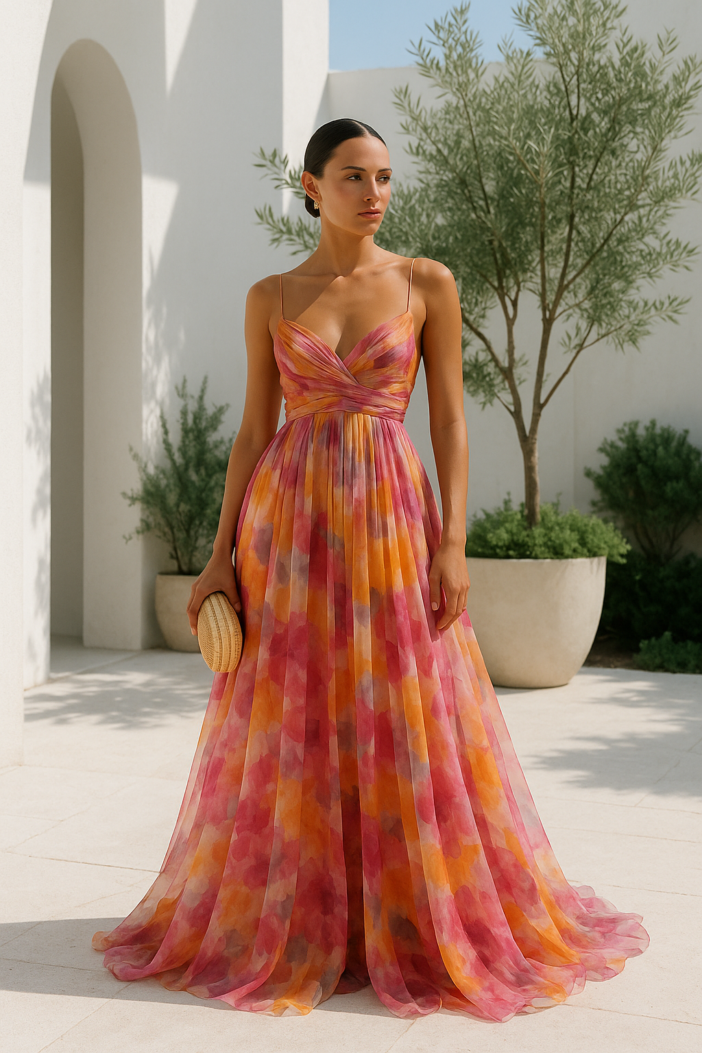 Multicolor V-Neck Maxi Dress | Women's Formal Dress 2