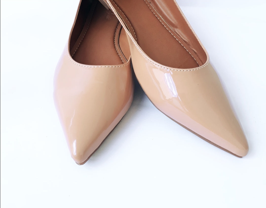Nude Varnish Sneakers Size 33-39 Synthetic Leather 1