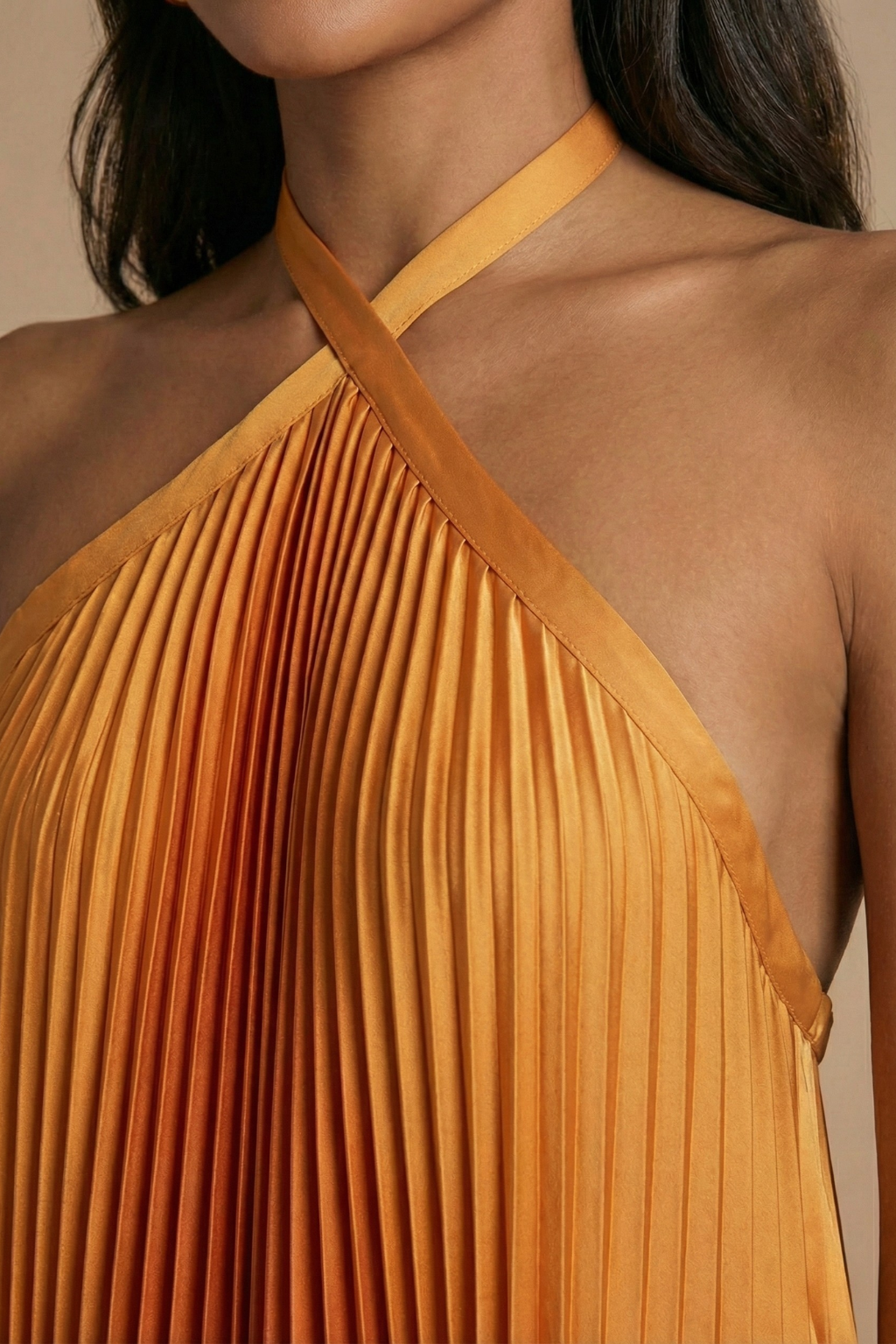 Open Back Halter Pleated Maxi Dress | Women's Evening Dress 3