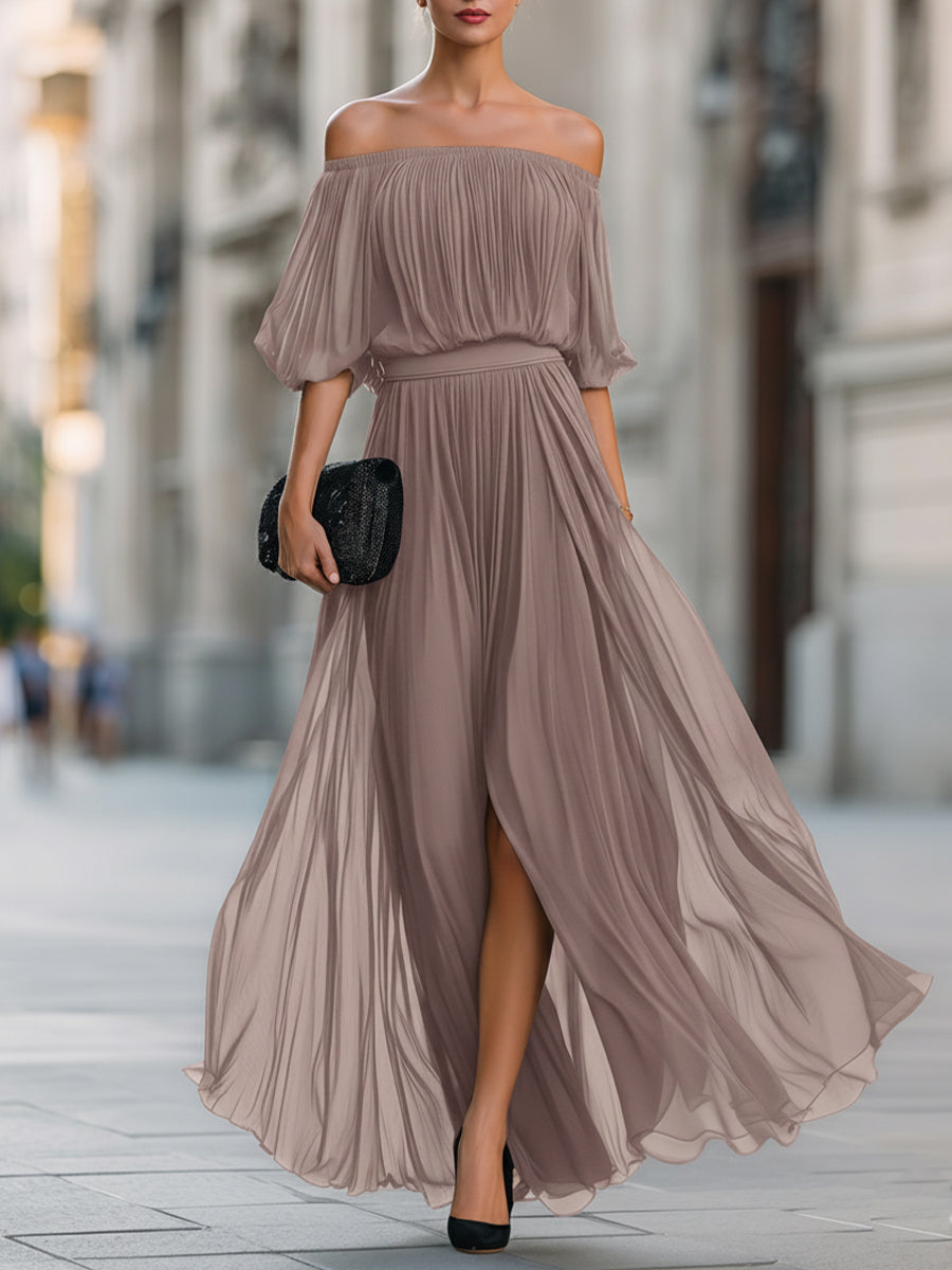 Ophelina | Women's One-Shoulder Pleated Maxi Dress 6