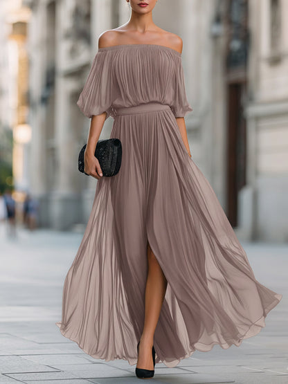 Ophelina | Women's One-Shoulder Pleated Maxi Dress 6