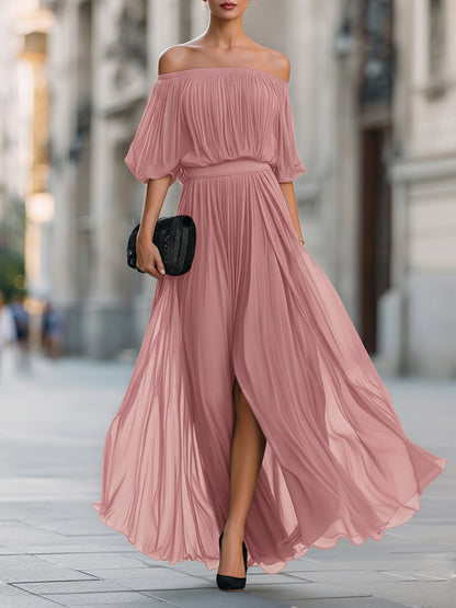 Ophelina | Women's One-Shoulder Pleated Maxi Dress 7