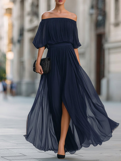 Ophelina | Women's One-Shoulder Pleated Maxi Dress 8