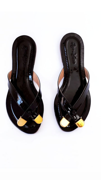 Patent Sandal Black Size 33-39 TR Sole 1