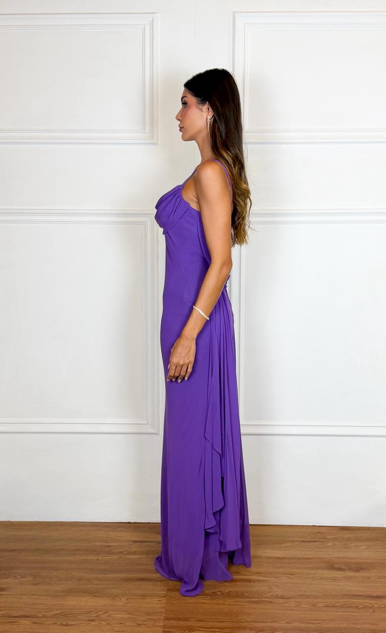 Purple Cowl Neck Maxi Dress | Women's Summer Cocktail Dress 1