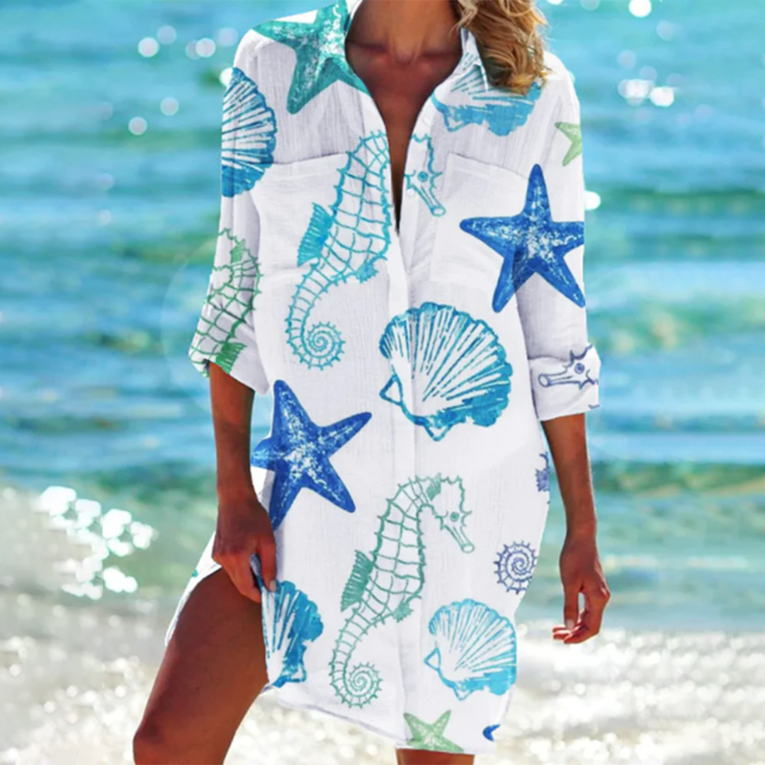 Remi | Relaxed White Shirt Dress for Women 1