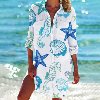 Remi | Relaxed White Shirt Dress for Women 1