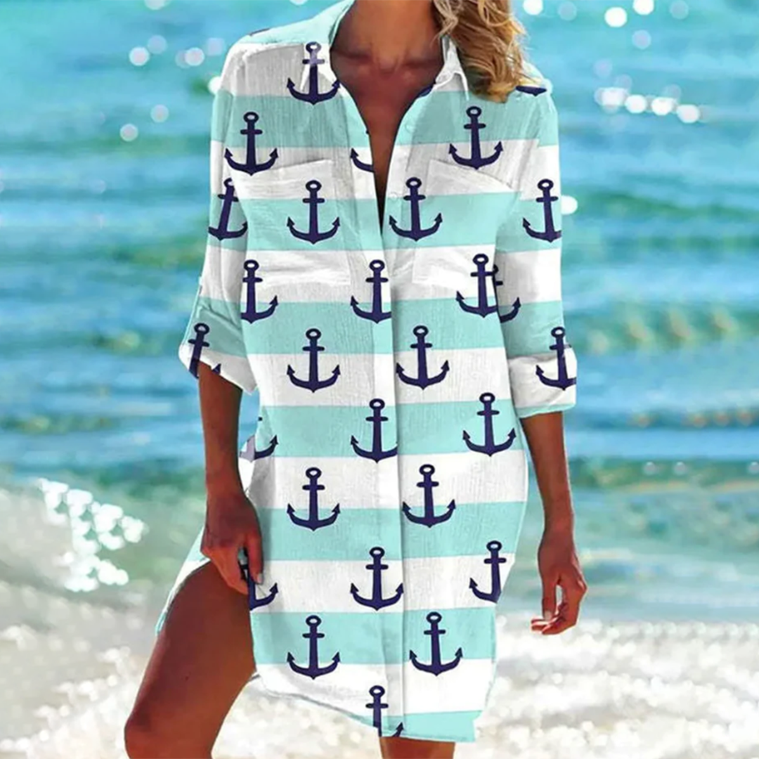 Remi | Relaxed White Shirt Dress for Women 5
