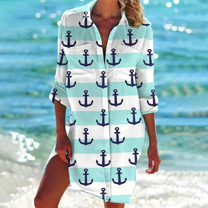 Remi | Relaxed White Shirt Dress for Women 5