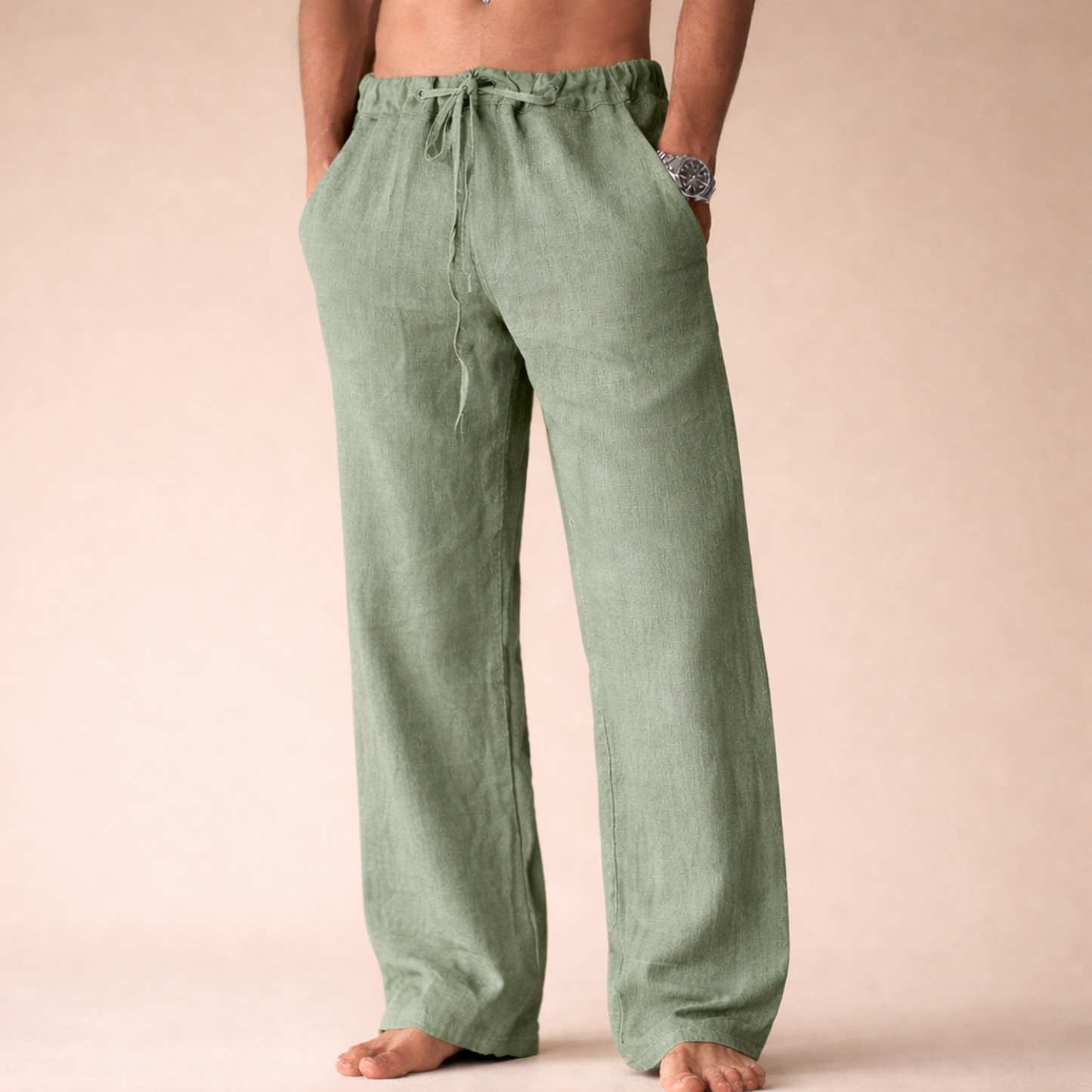 Rivello White Linen Pants | Lightweight Relaxed Trousers 1