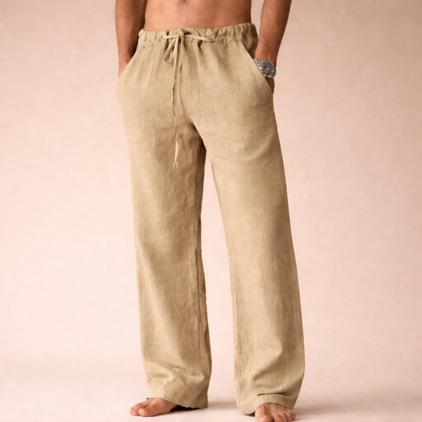 Rivello White Linen Pants | Lightweight Relaxed Trousers 2