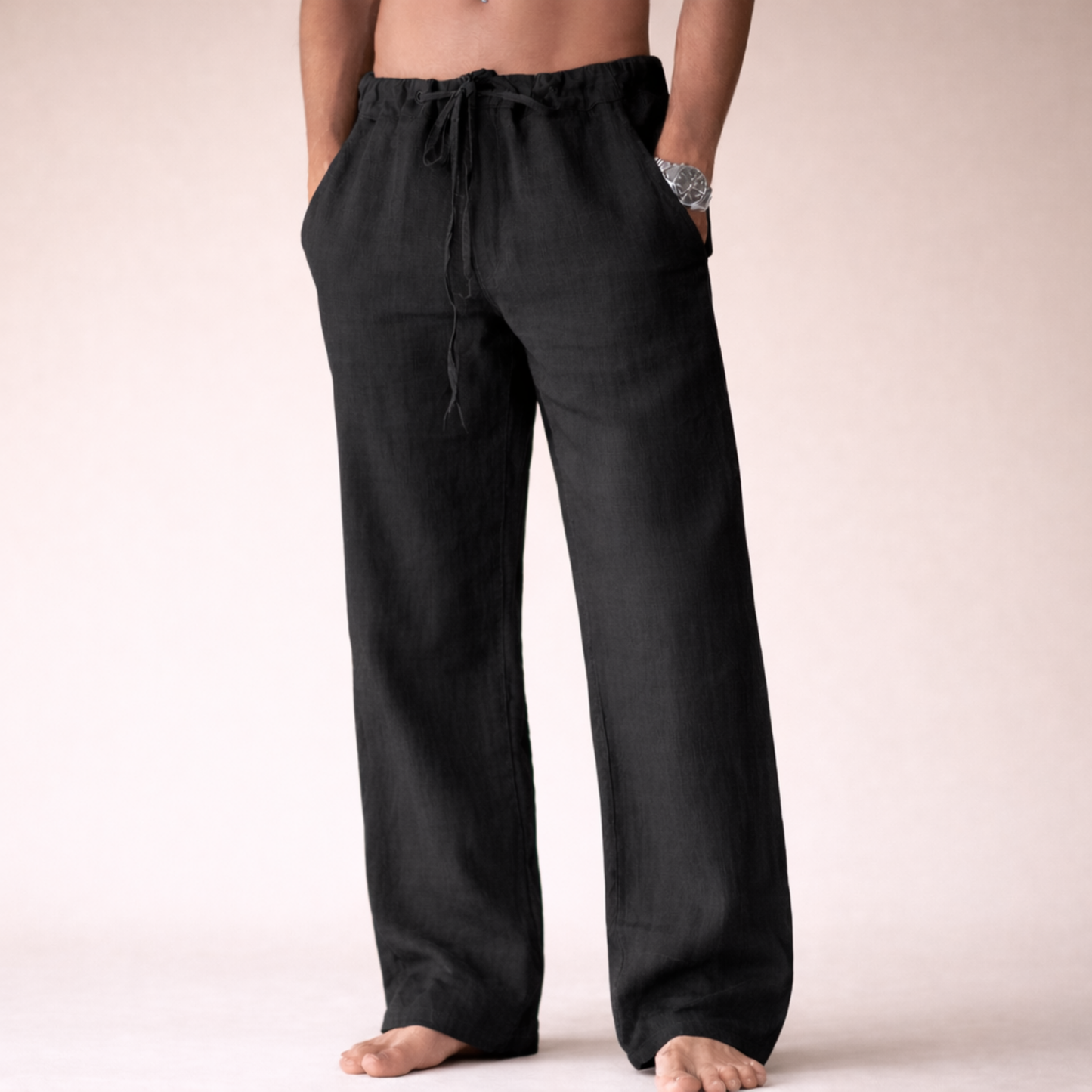 Rivello White Linen Pants | Lightweight Relaxed Trousers 3