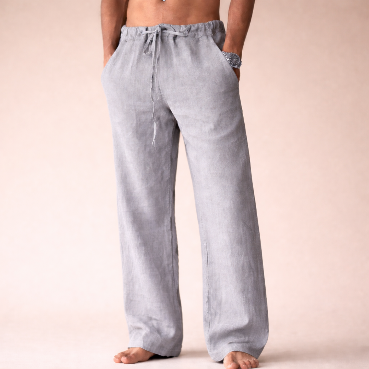 Rivello White Linen Pants | Lightweight Relaxed Trousers 4