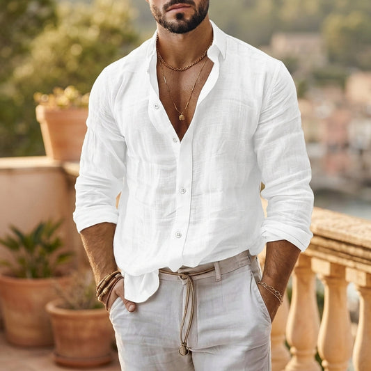 Riviera Cotton Linen Shirt | Men's Shirt 0