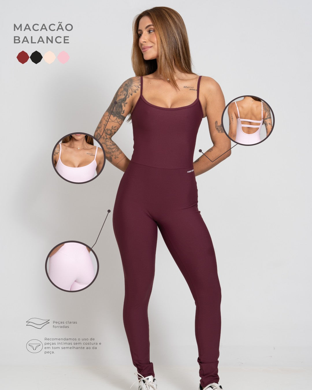 Ruby Fitness Jumpsuit | Athletic Wear Wine Size S Polyamide 3