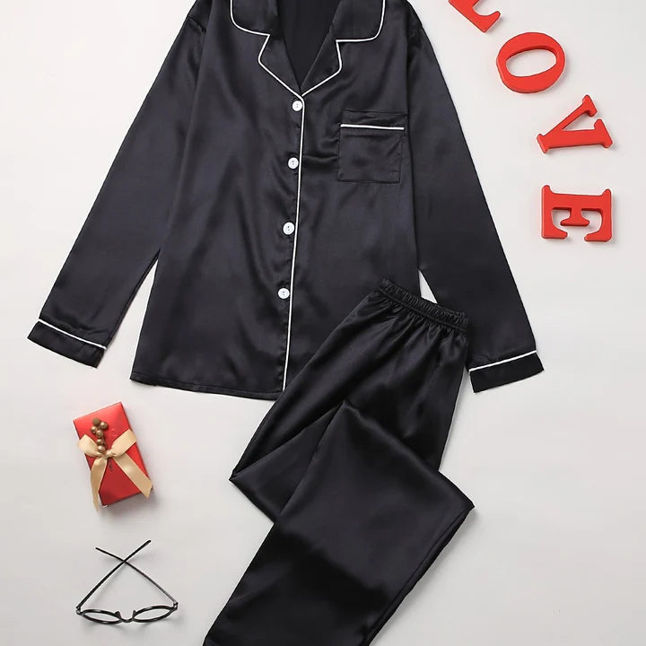Satin Pajama Set for Women | Elegant Lounge Set 11