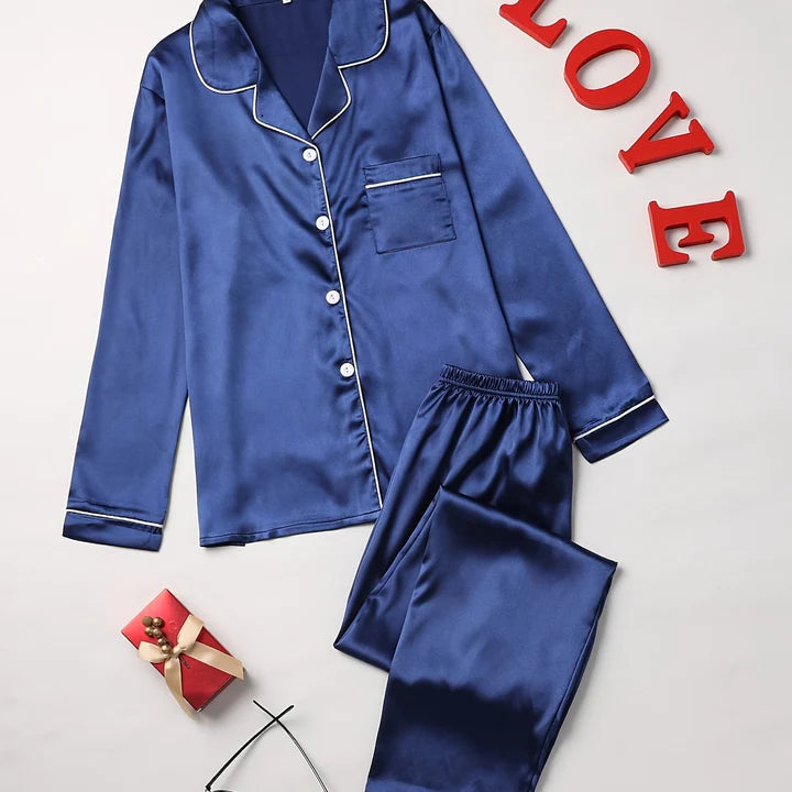 Satin Pajama Set for Women | Elegant Lounge Set 13