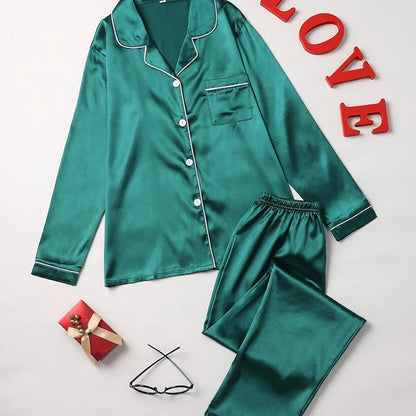 Satin Pajama Set for Women | Elegant Lounge Set 14