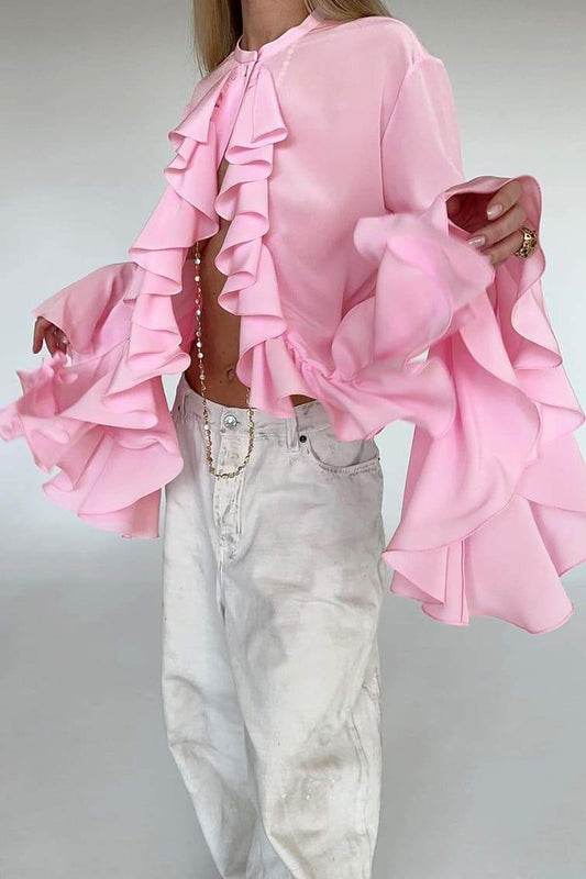 Semi-transparent Blouse White Size M Chiffon 0