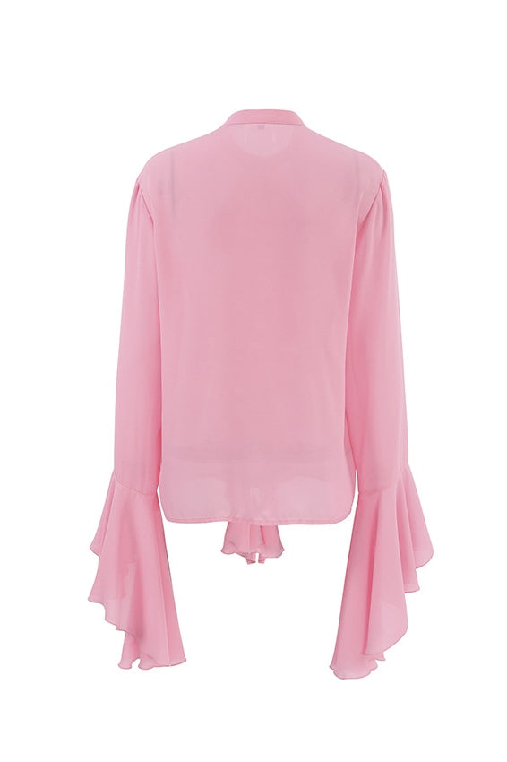 Semi-transparent Blouse White Size M Chiffon 6
