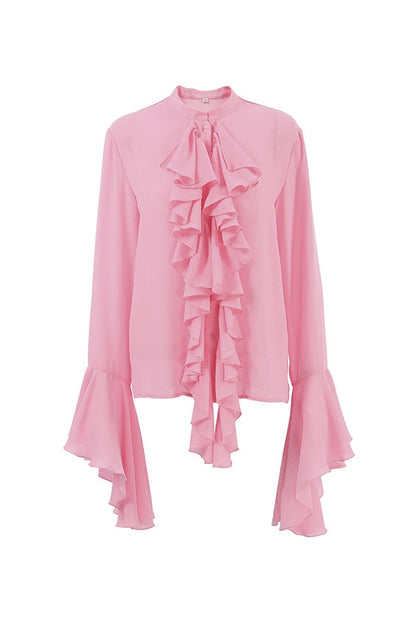 Semi-transparent Blouse White Size M Chiffon 7
