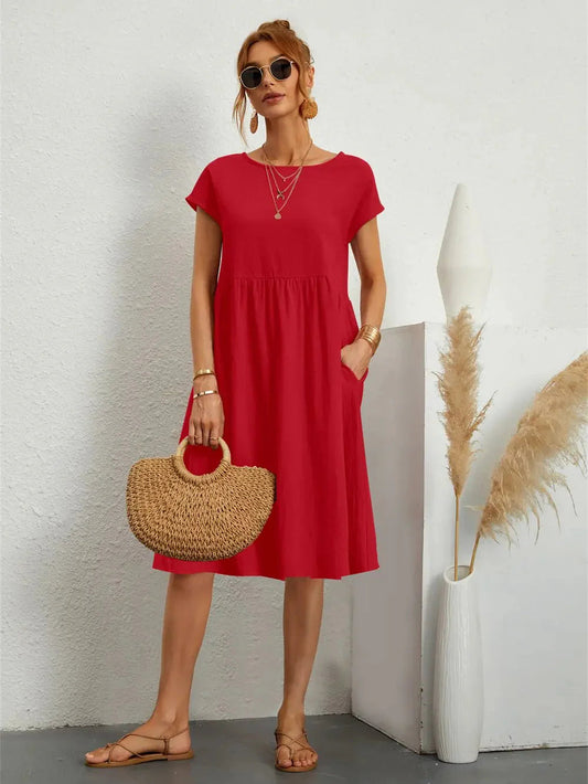 Seraphine | Women's Midi Dress with Pockets and Lightweight Fabric 0