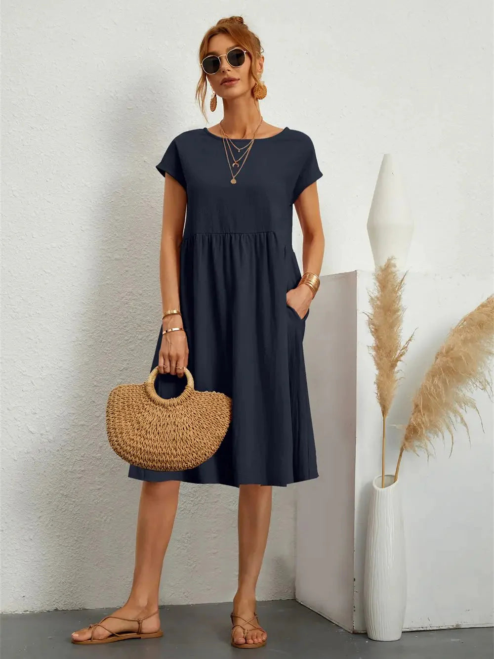 Seraphine | Women's Midi Dress with Pockets and Lightweight Fabric 5