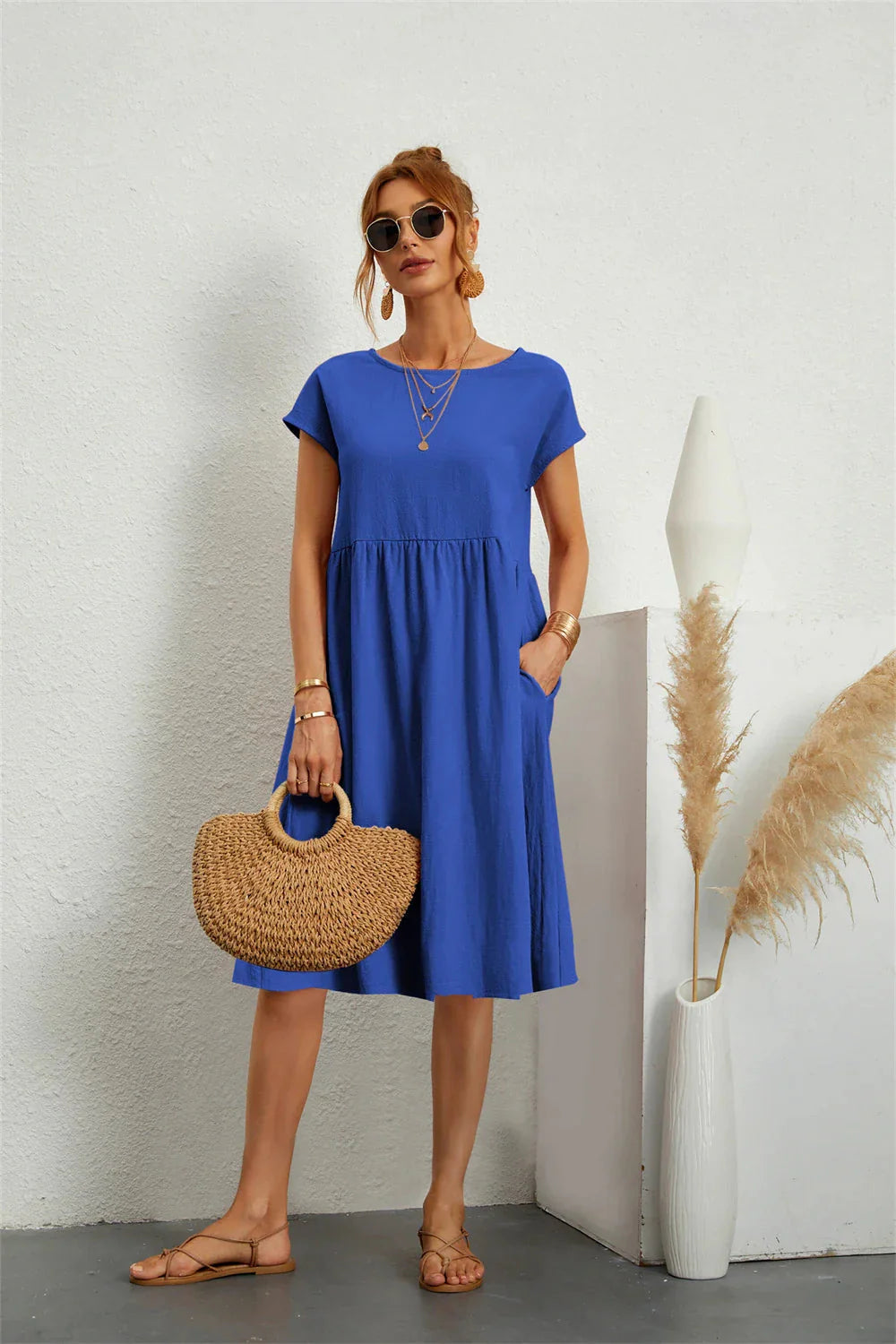 Seraphine | Women's Midi Dress with Pockets and Lightweight Fabric 7