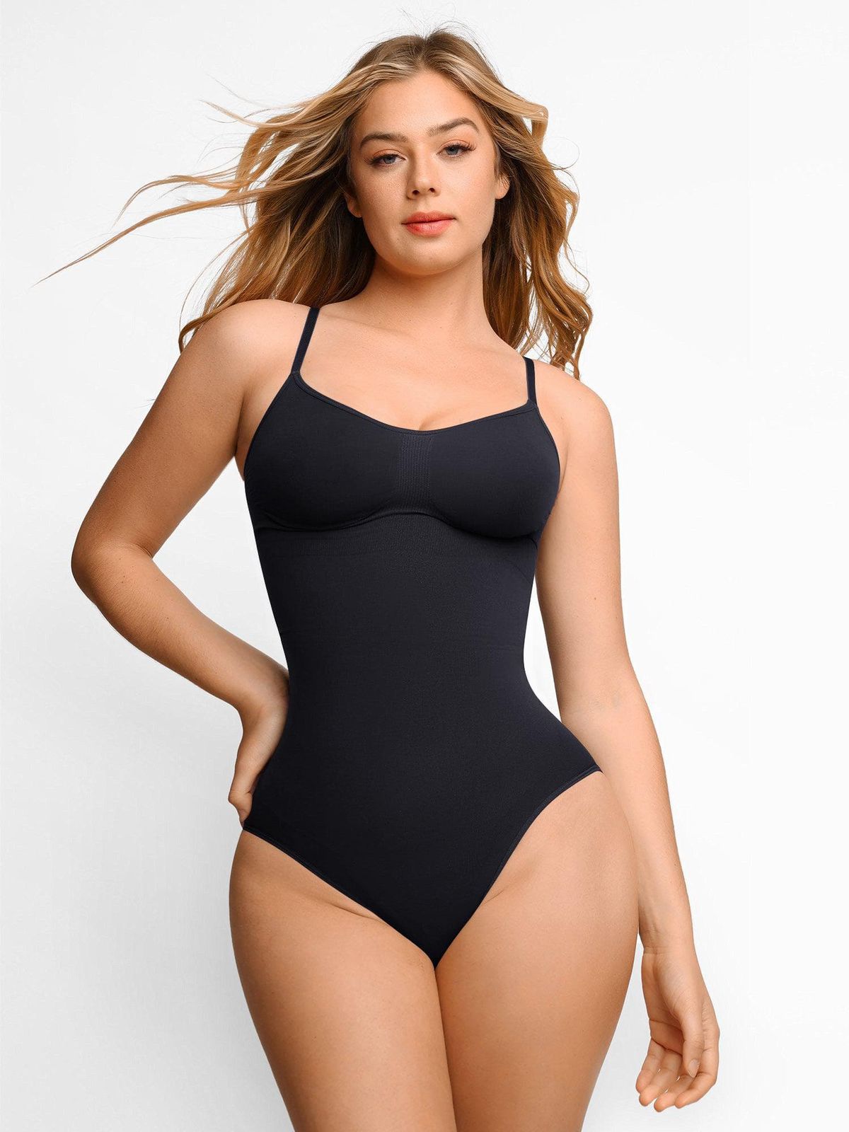 Shape Slim | Black Shapewear Bodysuit with Low Back Support 1