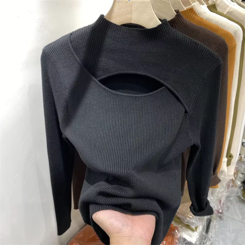Slim Fit Ribbed Knit Sweater | Women's Winter Top 5