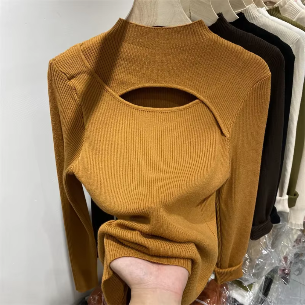 Slim Fit Ribbed Knit Sweater | Women's Winter Top 6