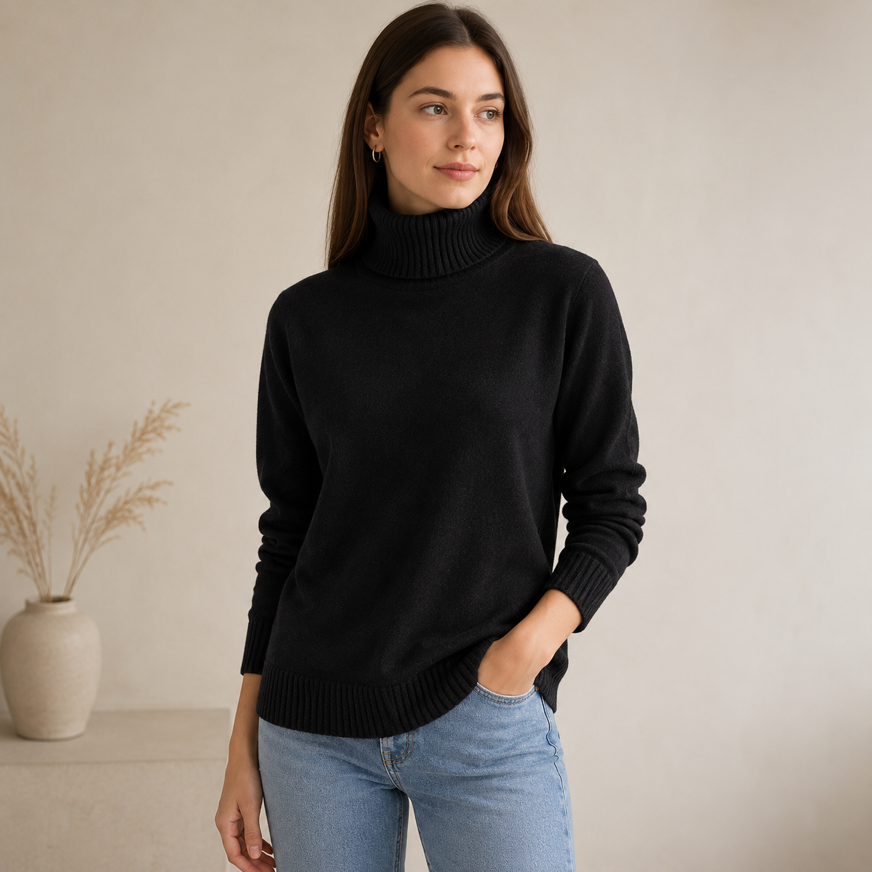 Soft Knitted Turtleneck Blouse | Women's Winter Top 1