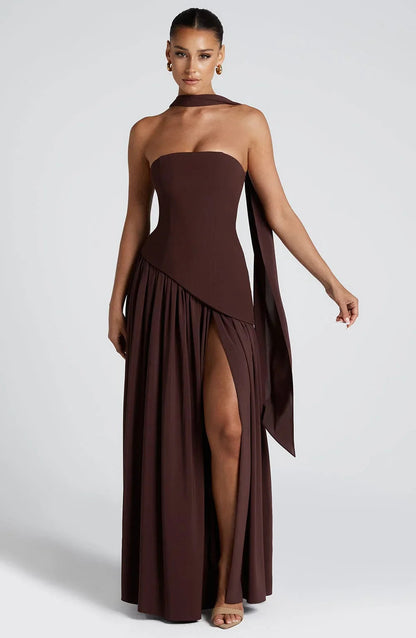 Strapless Corset Dress with Scarf Detail | Corset Dress 0