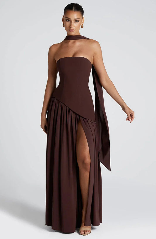 Strapless Corset Dress with Scarf Detail | Corset Dress 0