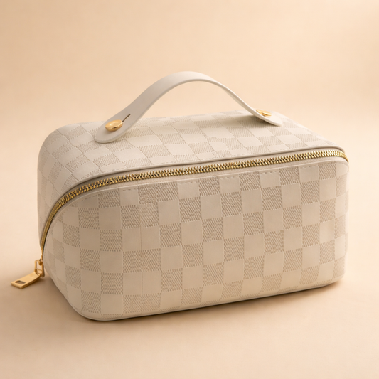Stylish Checkered Travel Cosmetic Bag | Organizer 0
