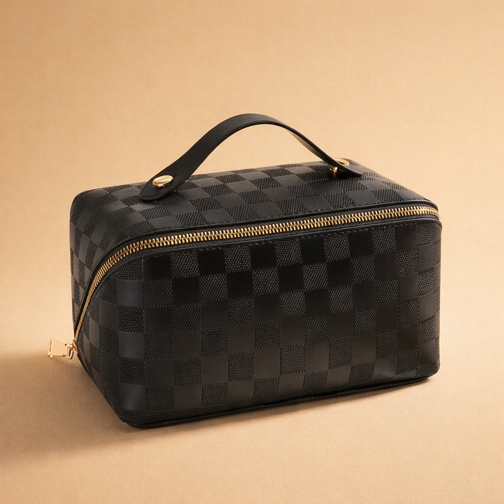 Stylish Checkered Travel Cosmetic Bag | Organizer 1