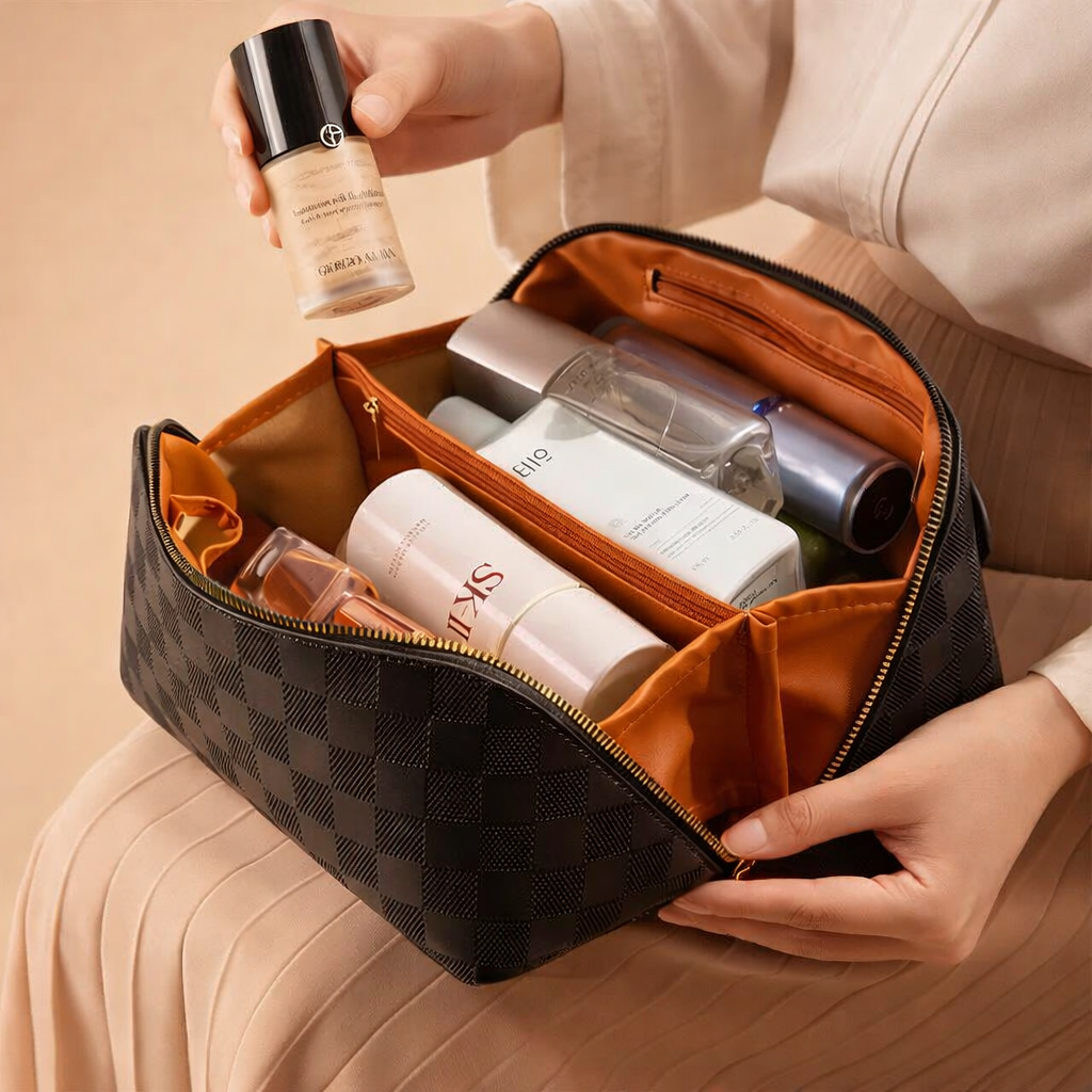 Stylish Checkered Travel Cosmetic Bag | Organizer 4