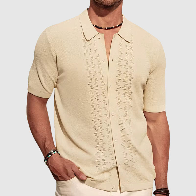 Summer Knitted Shirt | Men's Short-Sleeve Button-Up 2