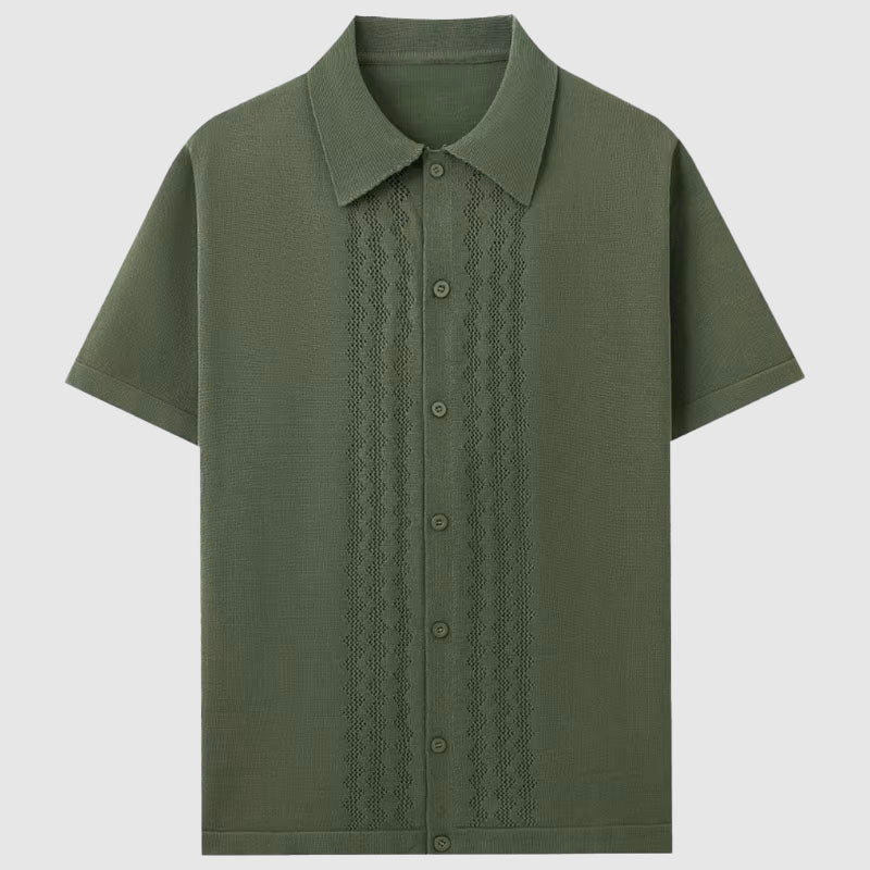 Summer Knitted Shirt | Men's Short-Sleeve Button-Up 4