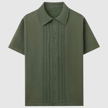 Summer Knitted Shirt | Men's Short-Sleeve Button-Up 4