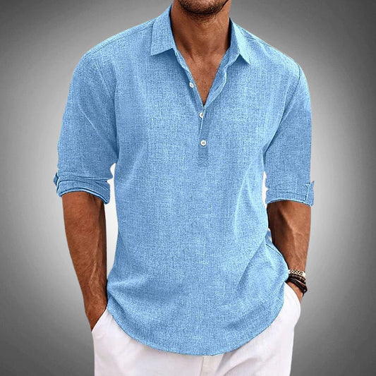 Sunshine Harbor | Men's Casual Shirt in Linen-Cotton Blend 0