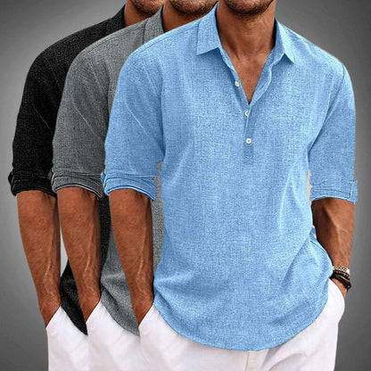 Sunshine Harbor | Men's Casual Shirt in Linen-Cotton Blend 4