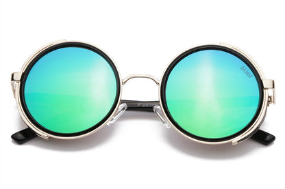 Tarantino Revo | Steampunk Sunglasses Round Mirrored Black 0