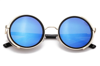 Tarantino Revo | Steampunk Sunglasses Round Mirrored Black 1