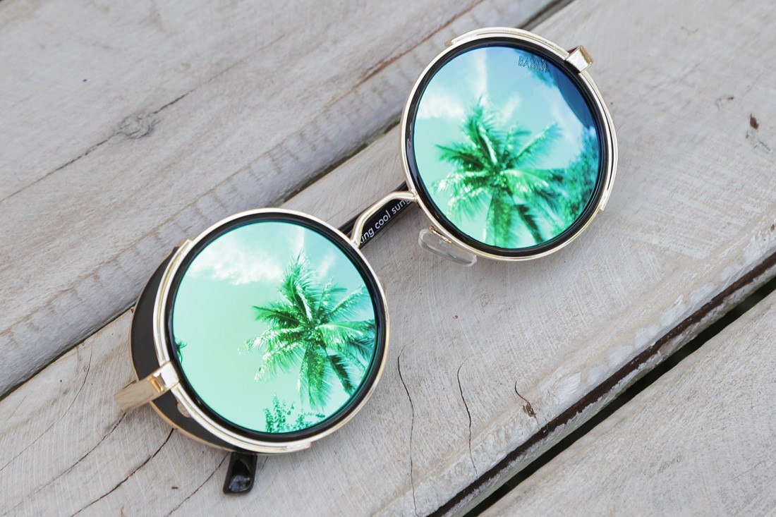 Tarantino Revo | Steampunk Sunglasses Round Mirrored Black 3