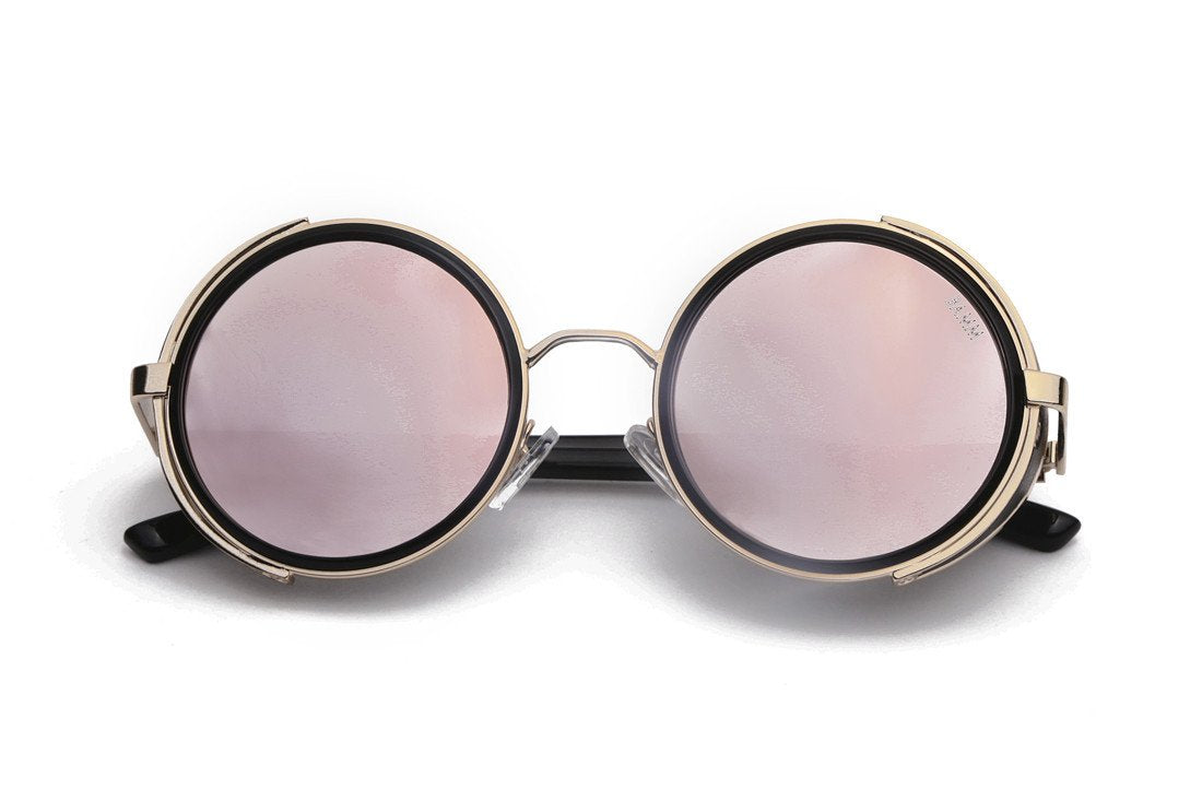 Tarantino Revo | Steampunk Sunglasses Round Mirrored Black 6