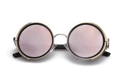 Tarantino Revo | Steampunk Sunglasses Round Mirrored Black 6