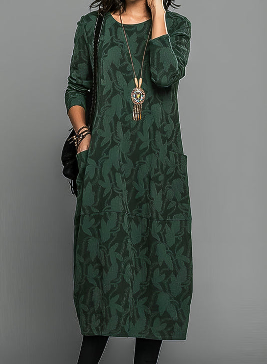 Tonal Print Midi Tunic Dress | Women's Fashion 0